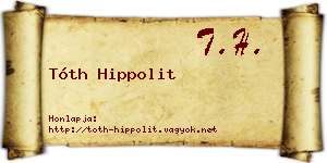 Tóth Hippolit névjegykártya